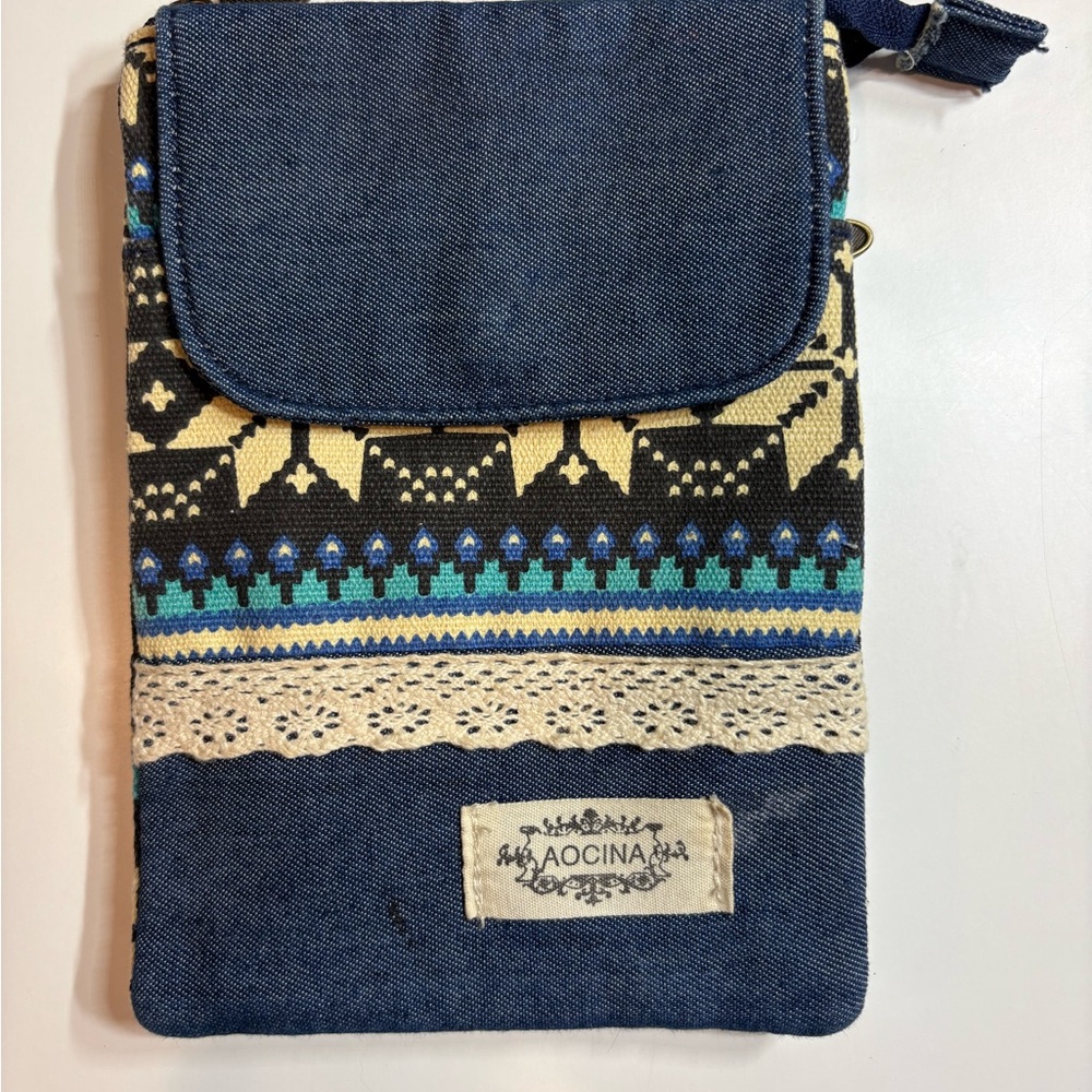Aocina Blue and Beige Mini Bag Style